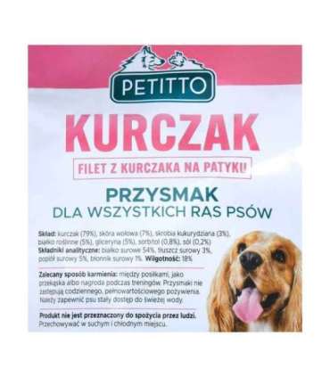 PETITTO Chicken fillet on a stick - dog treat - 500 g