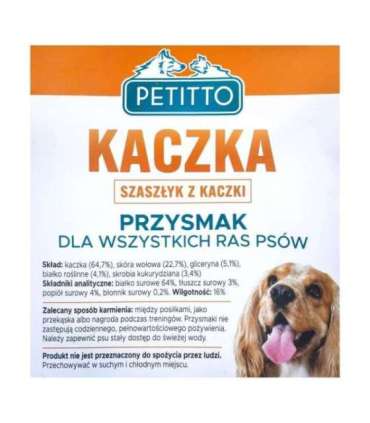 PETITTO Duck kebab - dog treat - 500 g