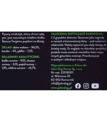 JOHN DOG Chewing bone with duck and apple - dog chew - 12 cm