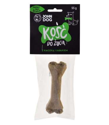 JOHN DOG Chewing bone with duck and apple - dog chew - 12 cm