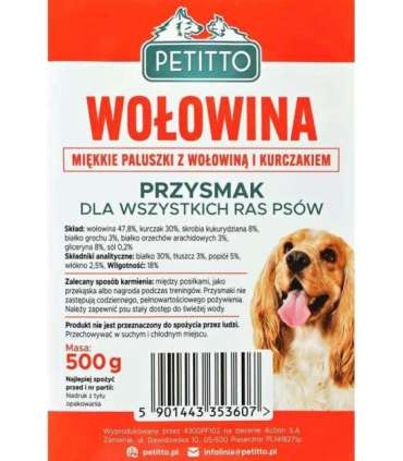 PETITTO Soft beef sticks - dog treat - 500g