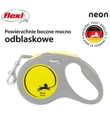 Flexi New NEON 5 m Black, Yellow Dog Retractable lead