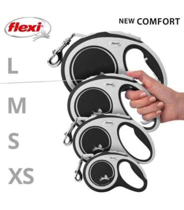 Flexi New COMFORT 8 m Black, Grey Dog Retractable lead