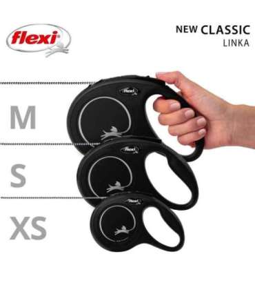 Flexi New CLASSIC 8 m Black Dog Retractable lead