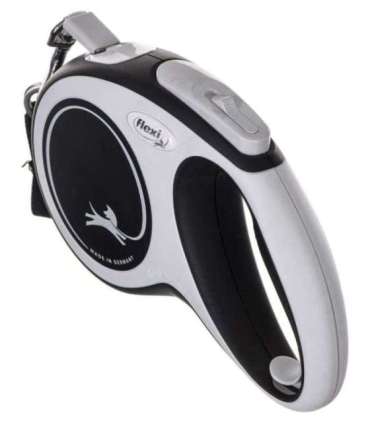 Flexi New Comfort M Tape 5 m Black Dog Retractable lead