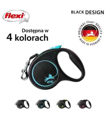 Flexi Automatic leash Black Design S 5 m, Blue