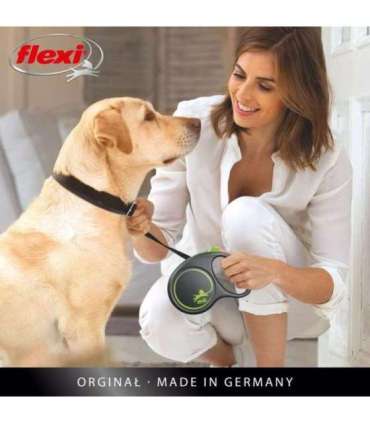 Flexi Automatic leash Black Design S 5 m, Blue