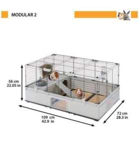 FERPLAST Modular 2 - cage for rabbit and domestic guinea pig - 109 x 72 x 56cm