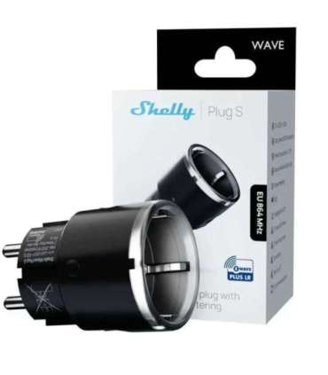 Shelly Wave Plug S - Z-Wave 800 smart socket Black