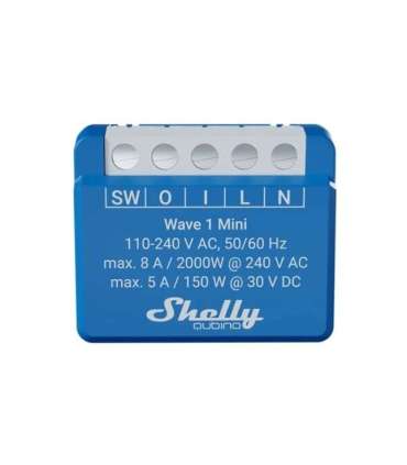 Shelly Qubino Wave 1 Mini LR Smart switch Z-Wave Blue