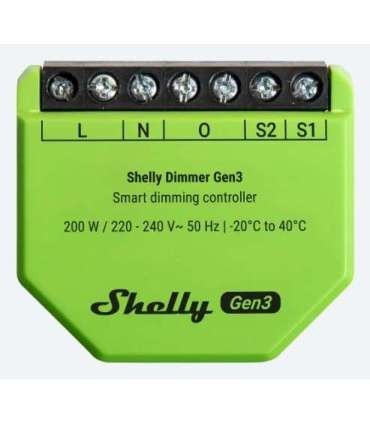 SHELLY Dimmer Gen3 Built-in Black, Lime