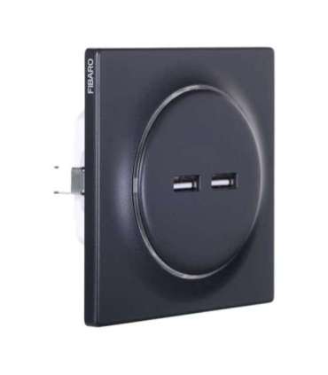 Fibaro FGWU-021-8 socket-outlet 2x USB Black