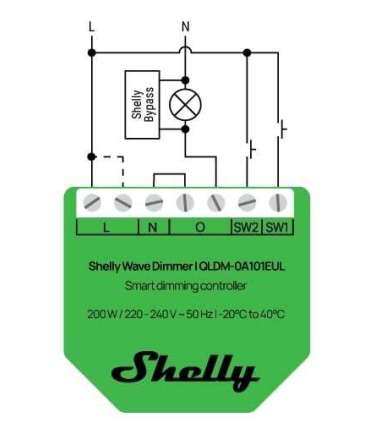 Shelly Wave Dimmer EU LR Smart Dimming Controller Green