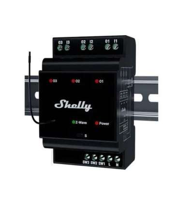 Shelly Qubino Wave Pro 3 3-channel Din Z-wave Bus Relay
