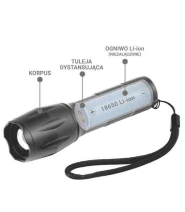 LED torch FL-600 with CREE XM-L2 18650 LED / 3x AAA (R03)