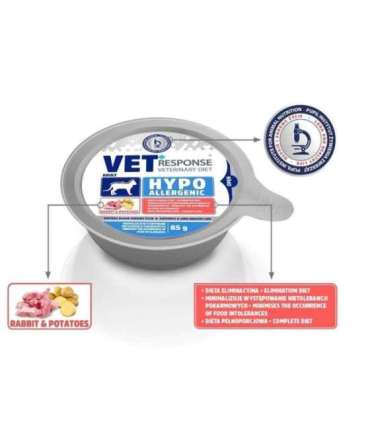 VET RESPONSE Hypoallergenic Rabbit - wet cat food - 85g