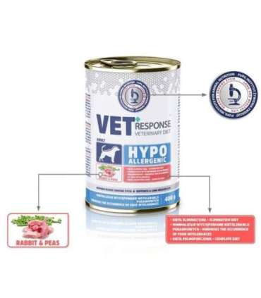 VET RESPONSE Hypoallergenic Rabbit - wet dog food - 400g