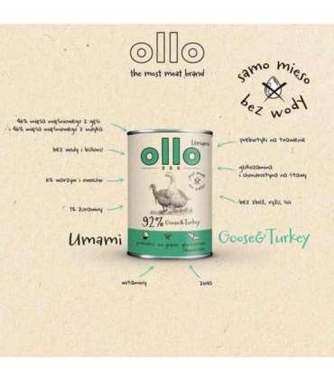 OLLO Umami Goose and turkey - wet dog food - 850g