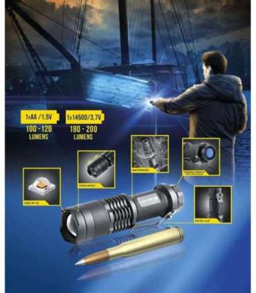 LED handheld flashlight everActive FL-180 "Bullet" with CREE XP-E2 LED