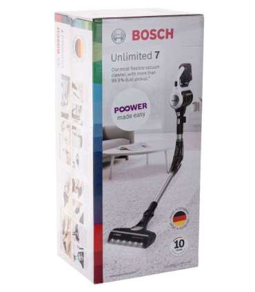 Bosch BBS711W stick vacuum/electric broom Bagless 0.3 L Black, Stainless steel, White