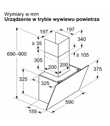 Bosch Serie 6 DWK65DK20 cooker hood Wall-mounted White 430 m3/h A