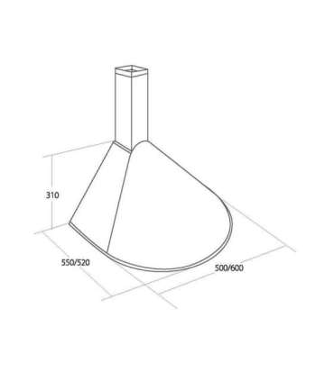 Chimney Kitchen Hood Akpo WK-5 Rondo Turbo 60 Inox