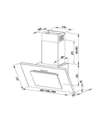 MAAN Vertical PG 60 chimney cooker hood 59.6 cm White