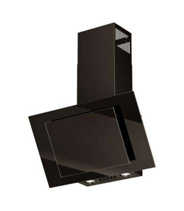 Vertical Eco Duo Glass Wall-mounted chimney hood Black