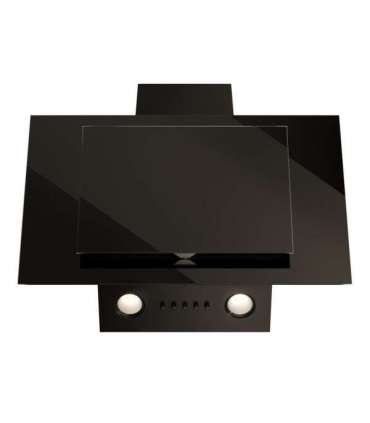 Vertical Eco Duo Glass Wall-mounted chimney hood Black