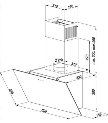 MAAN VERTICAL GLASS 60 BLACK