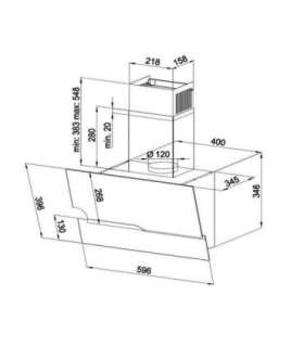 Wall-mounted hood MAAN Zetka 60 620 m3/h, Black