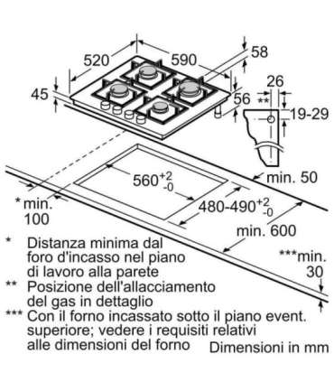 Bosch Serie 4 PNP6B6K40 gas hob with 4 zones