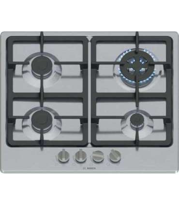 Bosch Serie 4 PGH6B5K90 hob Stainless steel Built-in 60 cm Gas 4 zone(s)
