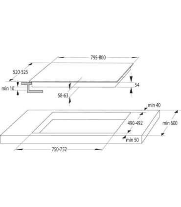 Gorenje GI8421BSC Built-in 80 cm Induction cooktop 4 zone(s) Black