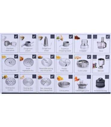 Bosch MC812M865 food processor 1250 W 3.9 L Black, Stainless steel