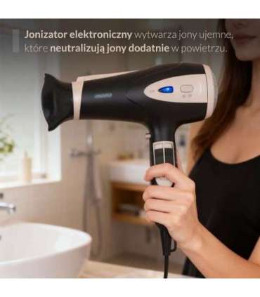 Adler Mesko MS 2287 hair dryer 2400 W Black, Champagne