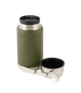 M-Tac UN-R02-750A Food thermos with foldable stainless steel spoon, 750 ml, olive green