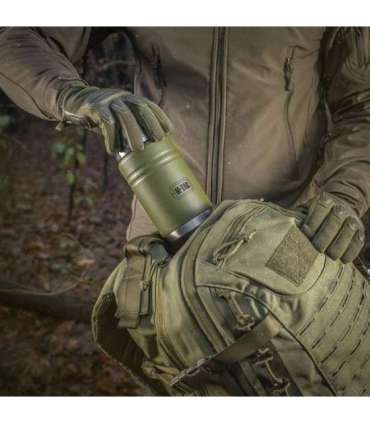 M-Tac UN-R02-750A Food thermos with foldable stainless steel spoon, 750 ml, olive green