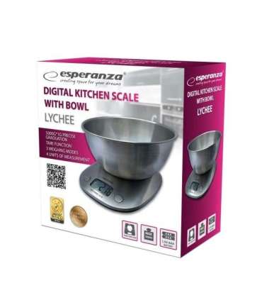 Esperanza LYCHEE Metallic Countertop Oval Electronic kitchen scale