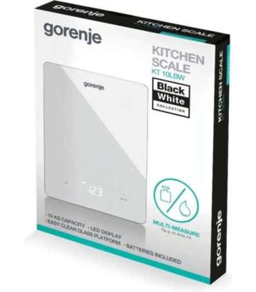 Gorenje KT10LBW White Countertop Rectangle Electronic kitchen scale