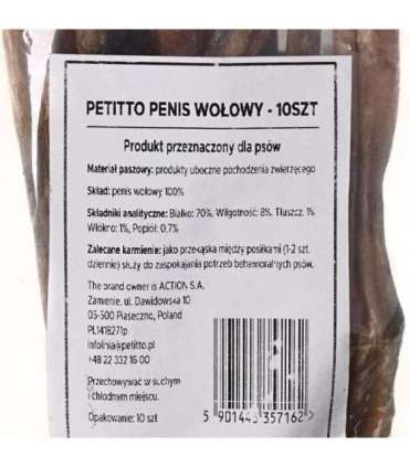PETITTO Penis Wołowy - gryzak dla psa - 10szt