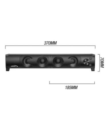 2 in 1 PC Speaker Soundbar Computer RGB LED Backlight Stereo Gaming USB 2 x 3W AUX 3.5 mm