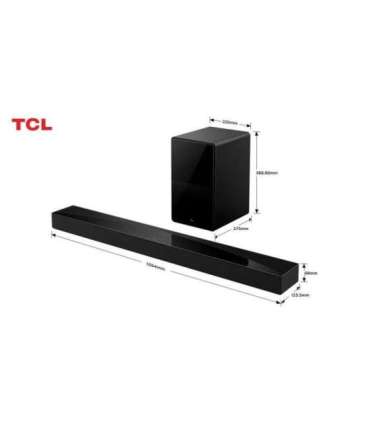 TCL Q Q75H Class 5.1.2 Channel Sound Bar with Dolby Atmos, Ray Danz Technology, and Wireless Subwoofwer