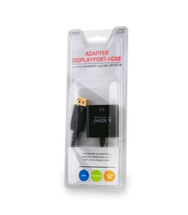 Savio CL-55 video cable adapter 0.2 m DisplayPort HDMI Type A (Standard) Black