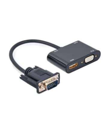 Gembird A-VGA-HDMI-02 video cable adapter 0.15 m HDMI + VGA (D-Sub) VGA (D-Sub) Black