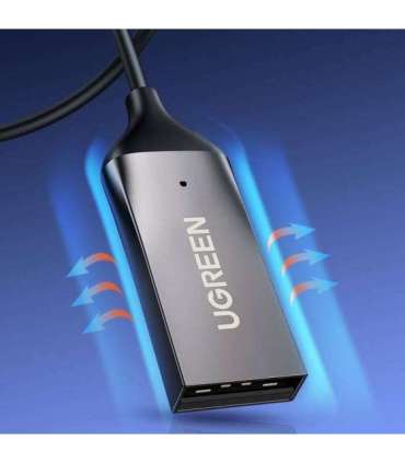 Ugreen CM309 Bluetooth 5.0 Audio Receiver USB Cable Audio Adapter AUX Jack Black