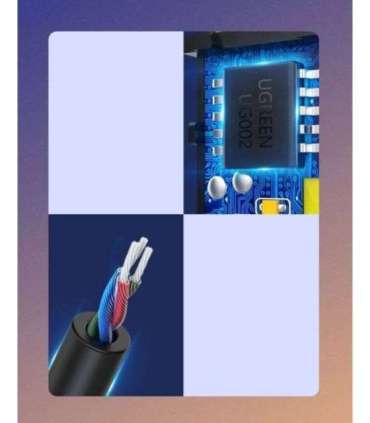 Ugreen CM309 Bluetooth 5.0 Audio Receiver USB Cable Audio Adapter AUX Jack Black