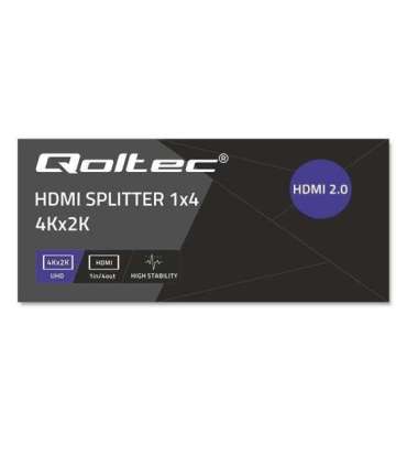 Qoltec 51799 Active HDMI Splitter 4 x HDMI 4K x 2K 6Gb/s 60Hz