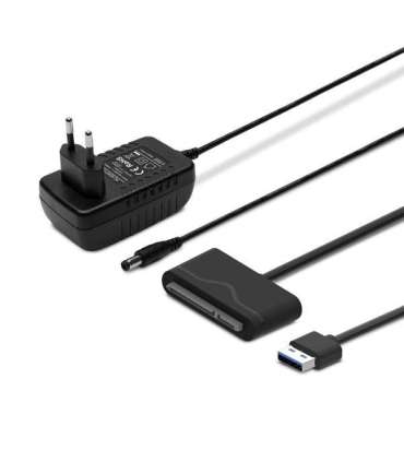 SAVIO AK-39  USB 3.0 - SATA III adapter for 3.5″/2,5" drives with power supply Black