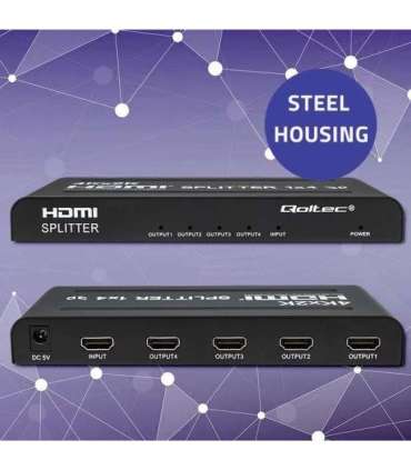 Qoltec 51798 Active HDMI Splitter 4 x HDMI 4K x 2K 3.4Gb/s